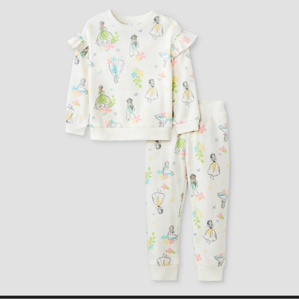 Toddler Girls Disney Princess Top & Bottom Set NWT Size 2T